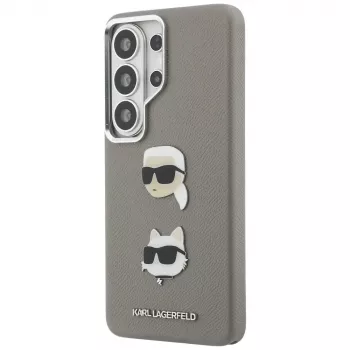 Karl Lagerfeld Saffiano DoubleHeads Metal -suojakotelo Samsung Galaxy S26 Ultralle, hopea