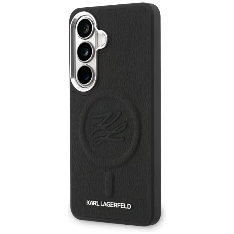 KARL LAGERFELD Embossed Ring Initials MagSafe -suojakotelo Samsung Galaxy S26:lle, musta