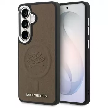 Karl Lagerfeld Embossed Ring Initials MagSafe -suojakotelo Samsung Galaxy S26:lle, ruskea