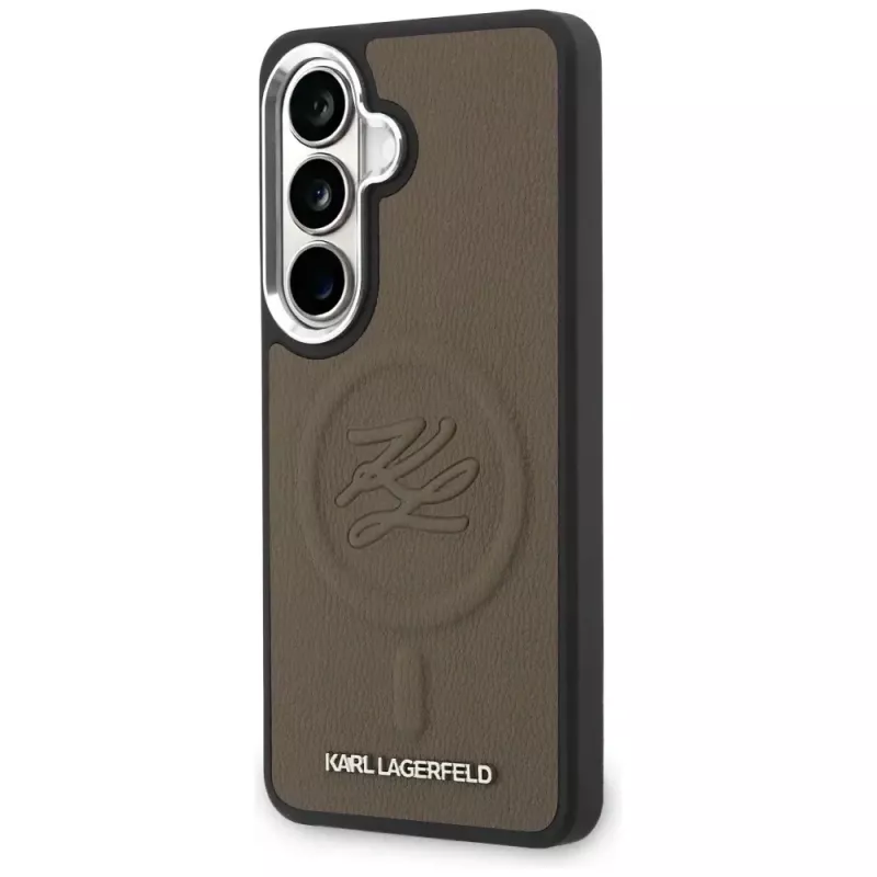 Karl Lagerfeld Embossed Ring Initials MagSafe -suojakotelo Samsung Galaxy S26:lle, ruskea