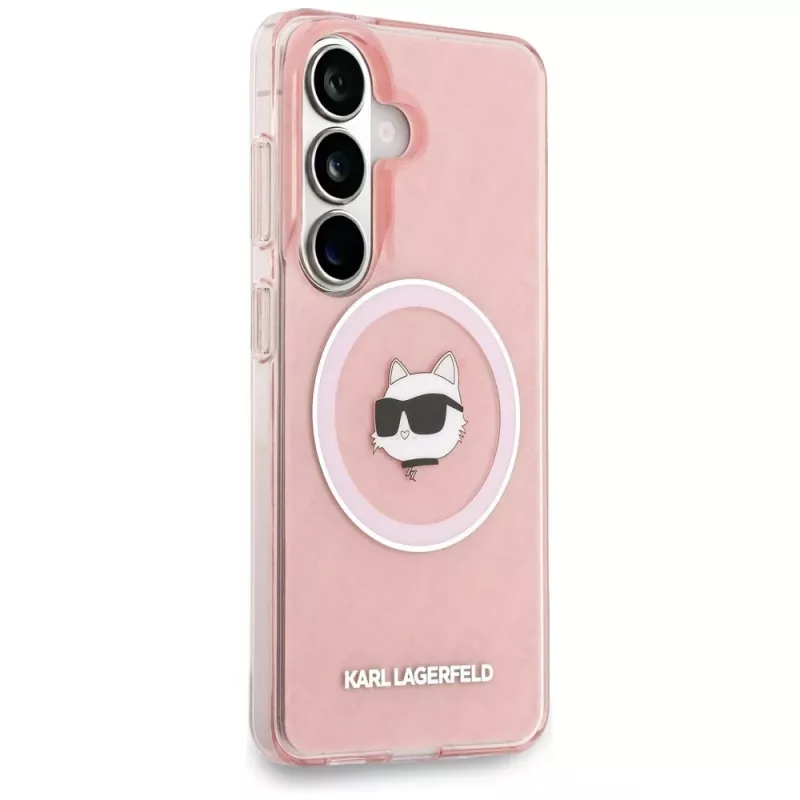 Karl Lagerfeld IML Repeated Choupette MagSafe -suojakotelo Samsung Galaxy S26+:lle, pinkki