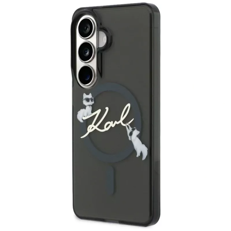 Karl Lagerfeld IML KC Script MagSafe -suojakotelo Samsung Galaxy S26+:lle, musta