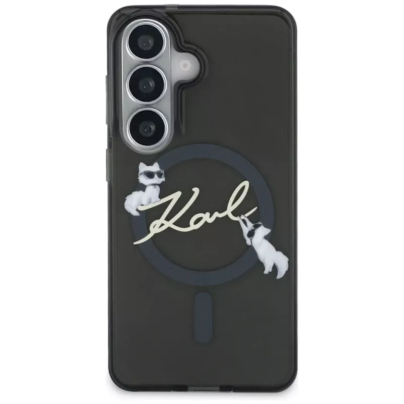 Karl Lagerfeld IML KC Script MagSafe -suojakotelo Samsung Galaxy S26+:lle, musta