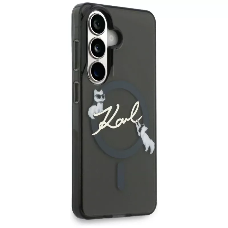 Karl Lagerfeld IML KC Script MagSafe -suojakotelo Samsung Galaxy S26+:lle, musta