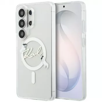 Karl Lagerfeld IML KC Script MagSafe -suojakotelo Samsung Galaxy S26 Ultralle (läpinäkyvä)