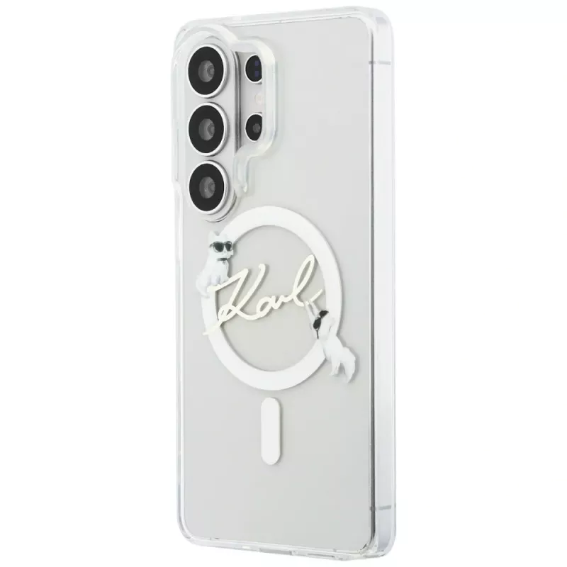 Karl Lagerfeld IML KC Script MagSafe -suojakotelo Samsung Galaxy S26 Ultralle (läpinäkyvä)
