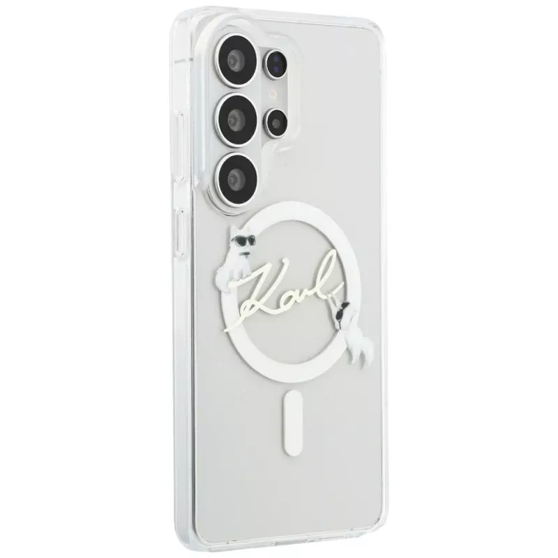 Karl Lagerfeld IML KC Script MagSafe -suojakotelo Samsung Galaxy S26 Ultralle (läpinäkyvä)