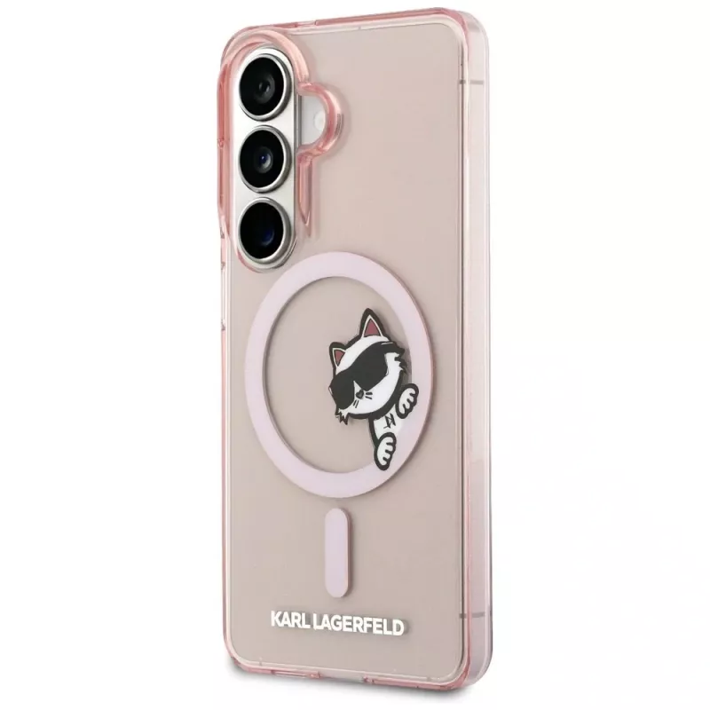 Karl Lagerfeld IML Peekaboo Choupette MagSafe -suojakotelo Samsung Galaxy S26:lle - pinkki
