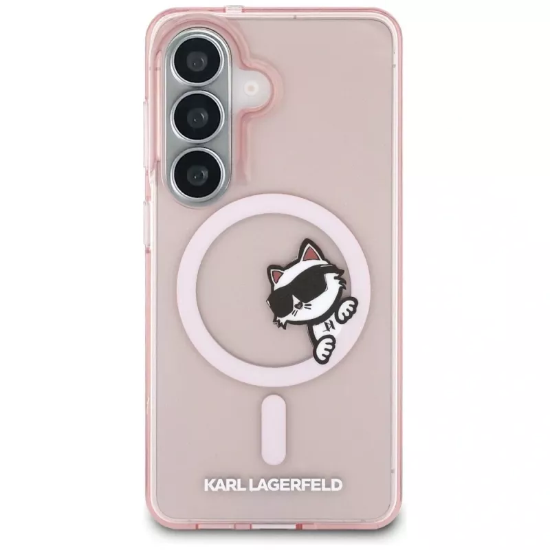 Karl Lagerfeld IML Peekaboo Choupette MagSafe -suojakotelo Samsung Galaxy S26:lle - pinkki