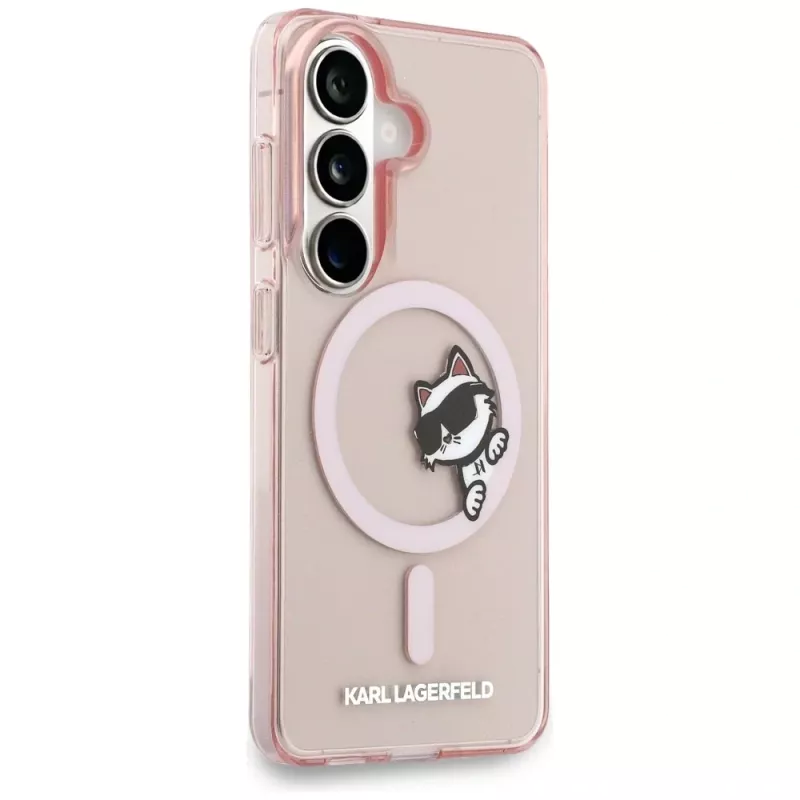 Karl Lagerfeld IML Peekaboo Choupette MagSafe -suojakotelo Samsung Galaxy S26:lle - pinkki