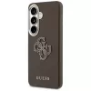 Guess Grained Big 4G Metal Logo -suojakotelo Samsung Galaxy S26+:lle, ruskea