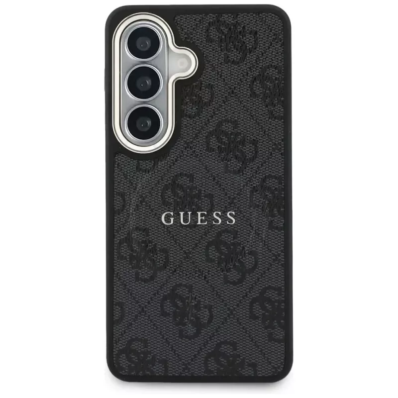 Guess 4G Embossed Ring MagSafe -suojakotelo Samsung Galaxy S26+:lle (musta)