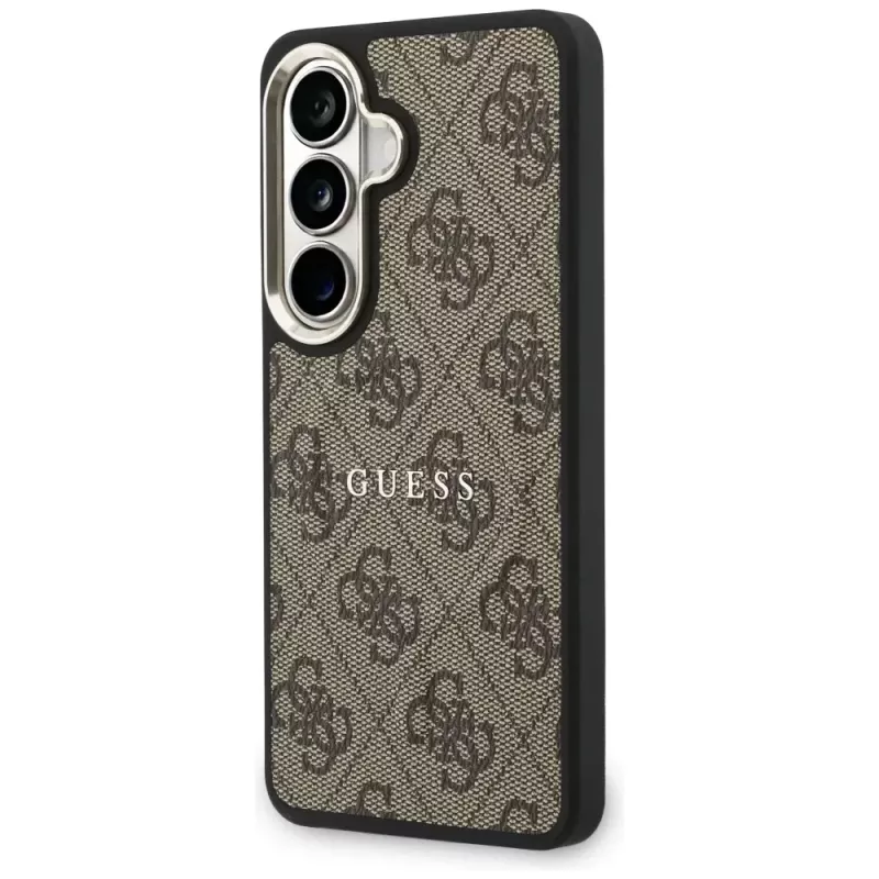 Guess 4G Embossed Ring MagSafe -suojakotelo Samsung Galaxy S26 (ruskea)