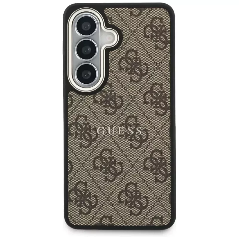 Guess 4G Embossed Ring MagSafe -suojakotelo Samsung Galaxy S26 (ruskea)
