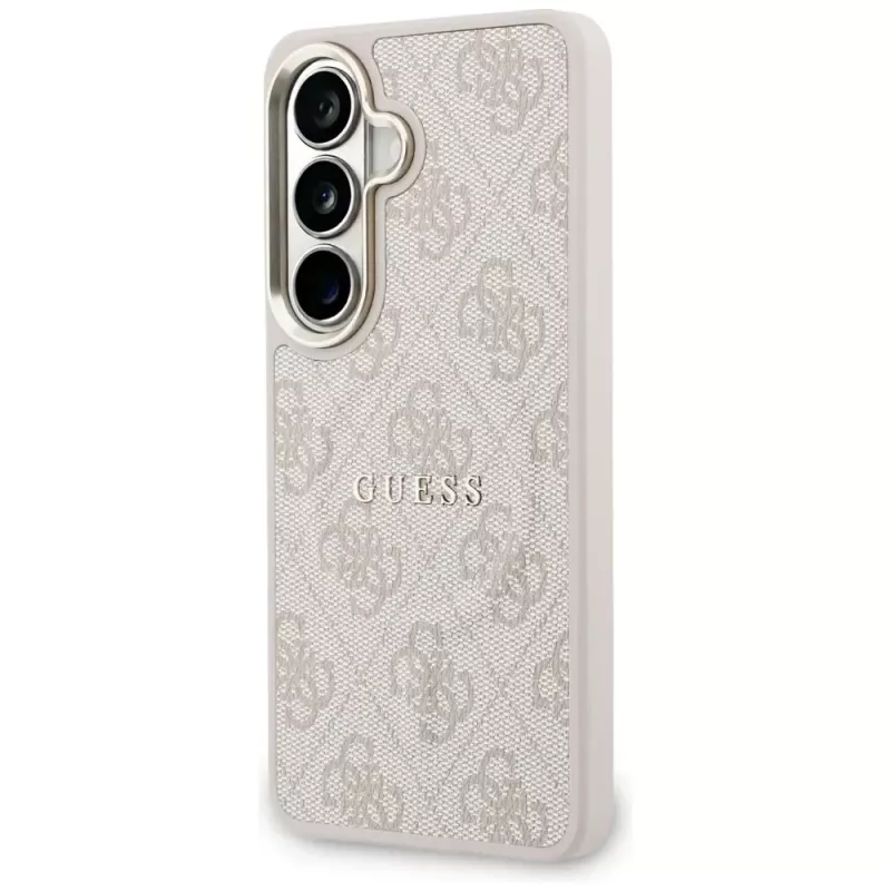Guess 4G Embossed Ring MagSafe -suojakotelo Samsung Galaxy S26 (vaaleanpunainen)