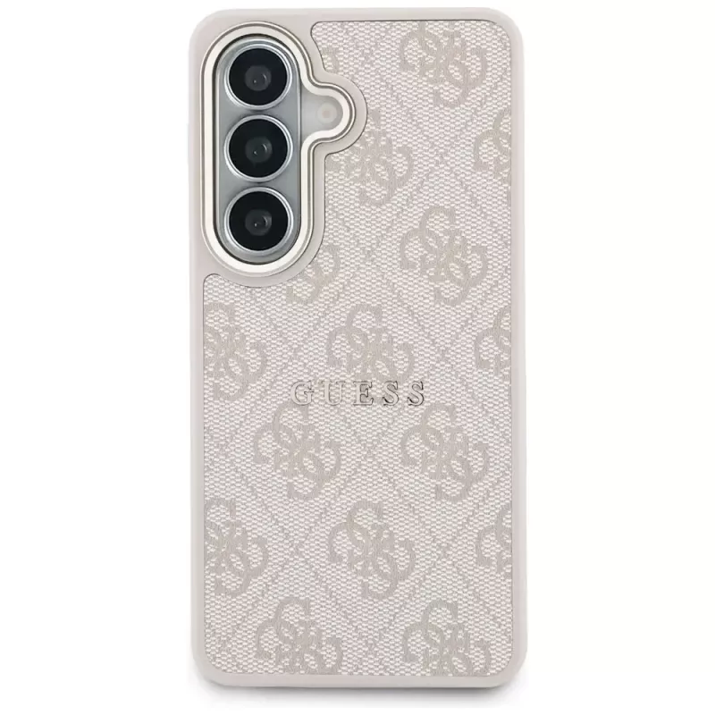 Guess 4G Embossed Ring MagSafe -suojakotelo Samsung Galaxy S26 (vaaleanpunainen)