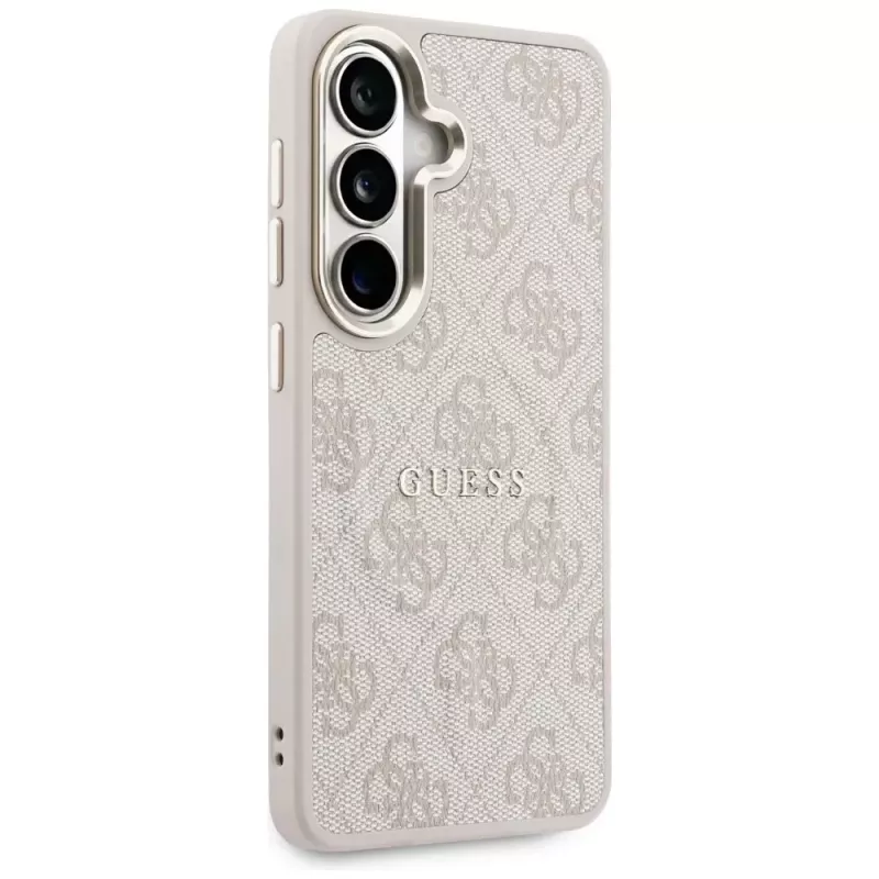 Guess 4G Embossed Ring MagSafe -suojakotelo Samsung Galaxy S26 (vaaleanpunainen)