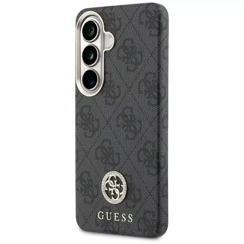 Guess 4G Rhinestone Round Logo MagSafe -suojakotelo Samsung Galaxy S26 (musta)
