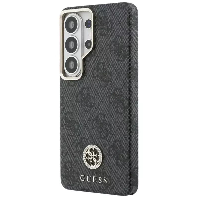 Guess 4G Rhinestone Round Logo MagSafe -suojakotelo Samsung Galaxy S26 Ultra (musta)