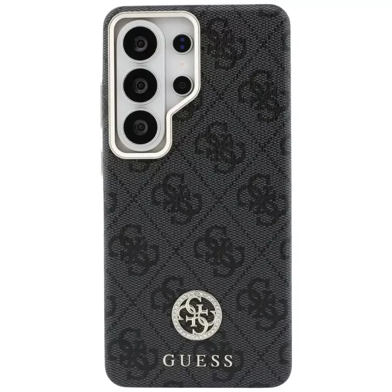 Guess 4G Rhinestone Round Logo MagSafe -suojakotelo Samsung Galaxy S26 Ultra (musta)
