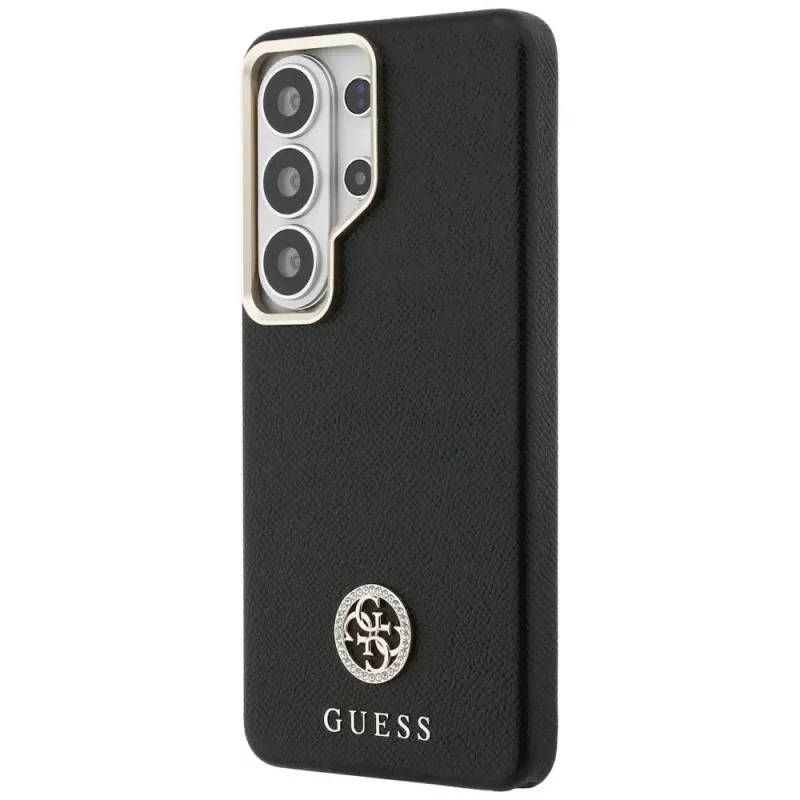 Guess Rhinestone Round Logo MagSafe -suojakotelo Samsung Galaxy S26 Ultra, musta