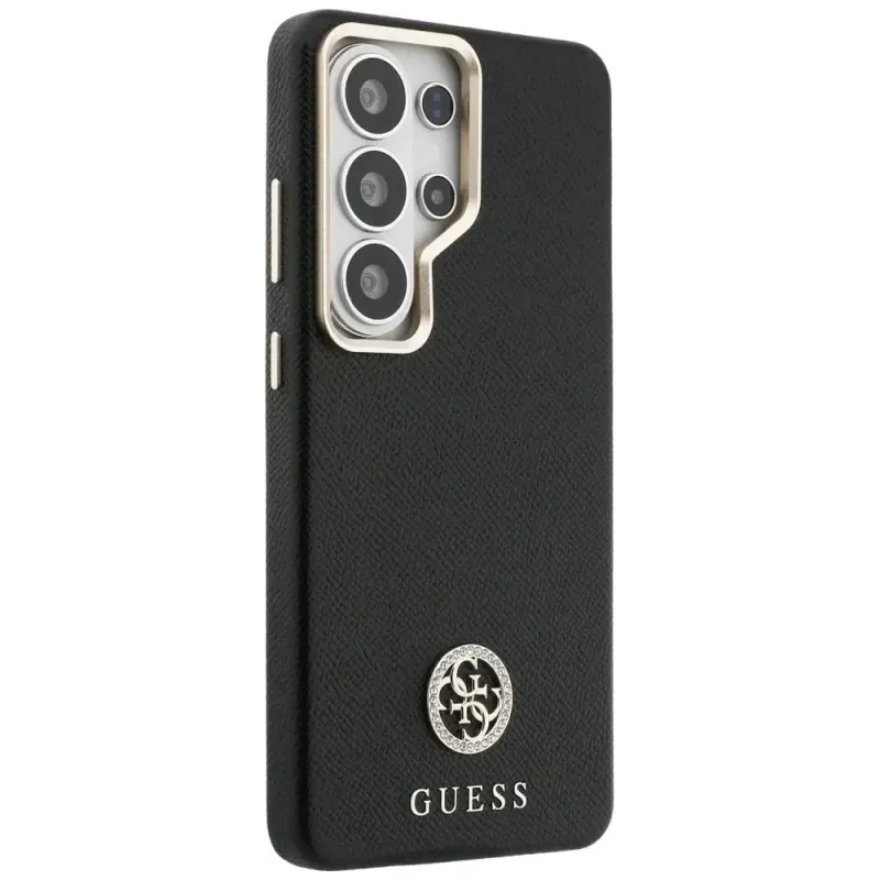 Guess Rhinestone Round Logo MagSafe -suojakotelo Samsung Galaxy S26 Ultra, musta