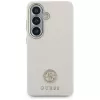 Guess Rhinestone Round Logo MagSafe -suojakotelo Samsung Galaxy S26 beige