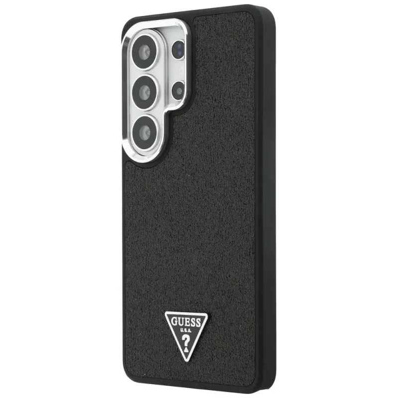 Guess Fixed Glitter Triangle MagSafe -suojakotelo Samsung Galaxy S26 Ultra, musta