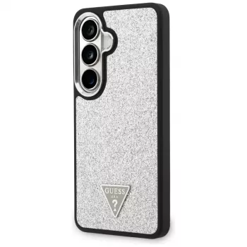 Guess Fixed Glitter Triangle MagSafe -suojakotelo Samsung Galaxy S26 - hopea