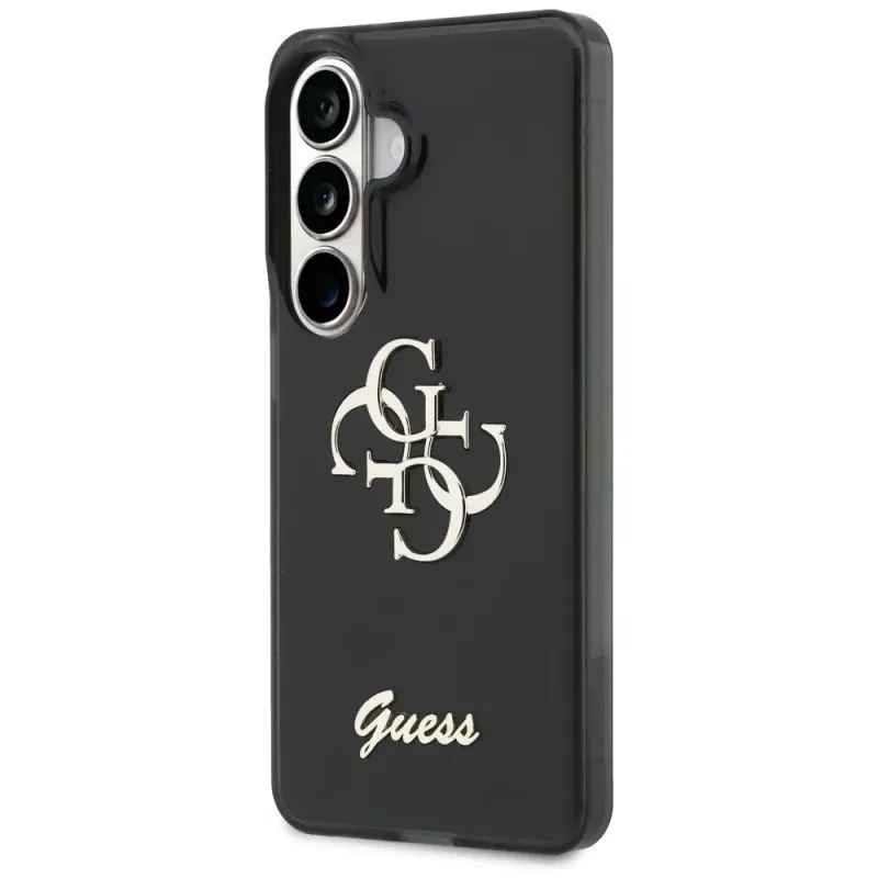 Guess IML Big Metal 4G Script -suojakotelo Samsung Galaxy S26 (musta)