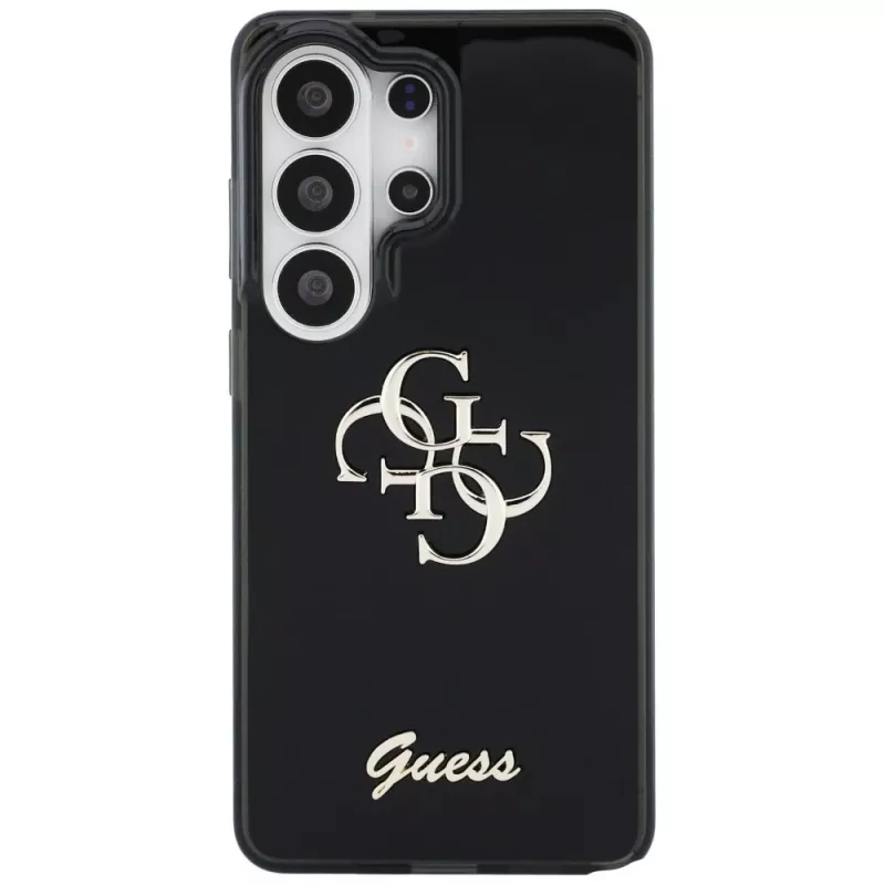 Guess IML Big Metal 4G Script -suojakotelo Samsung Galaxy S26 Ultra (musta)