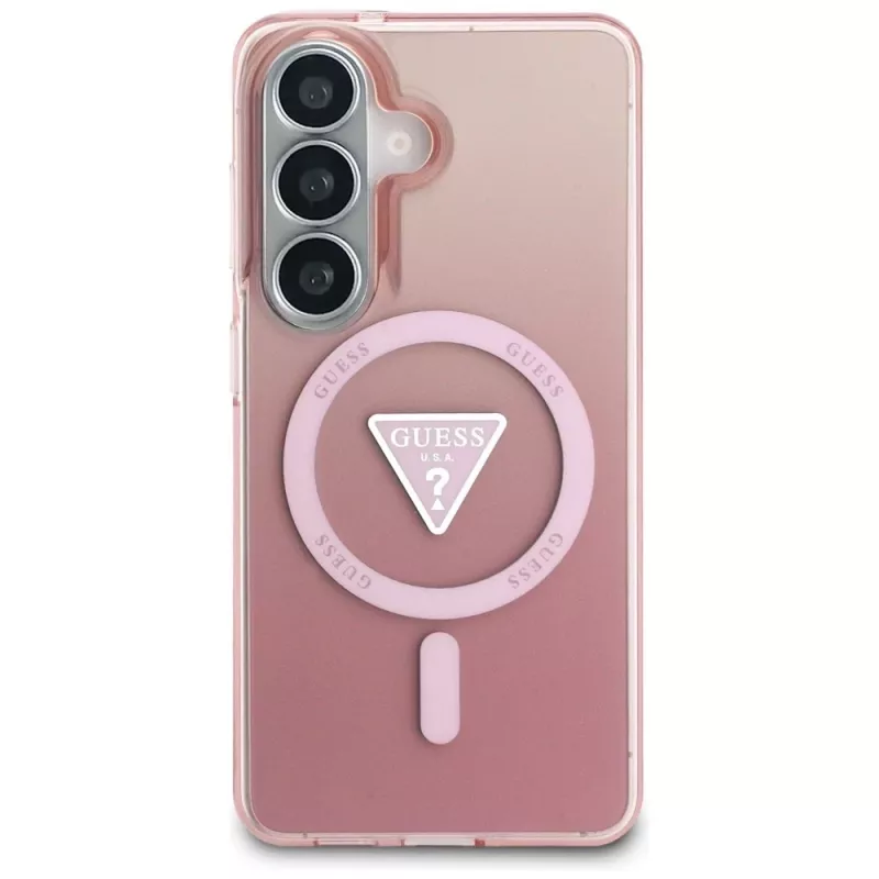 Guess IML Gradient Triangle MagSafe -suojakotelo Samsung Galaxy S26 (vaaleanpunainen)