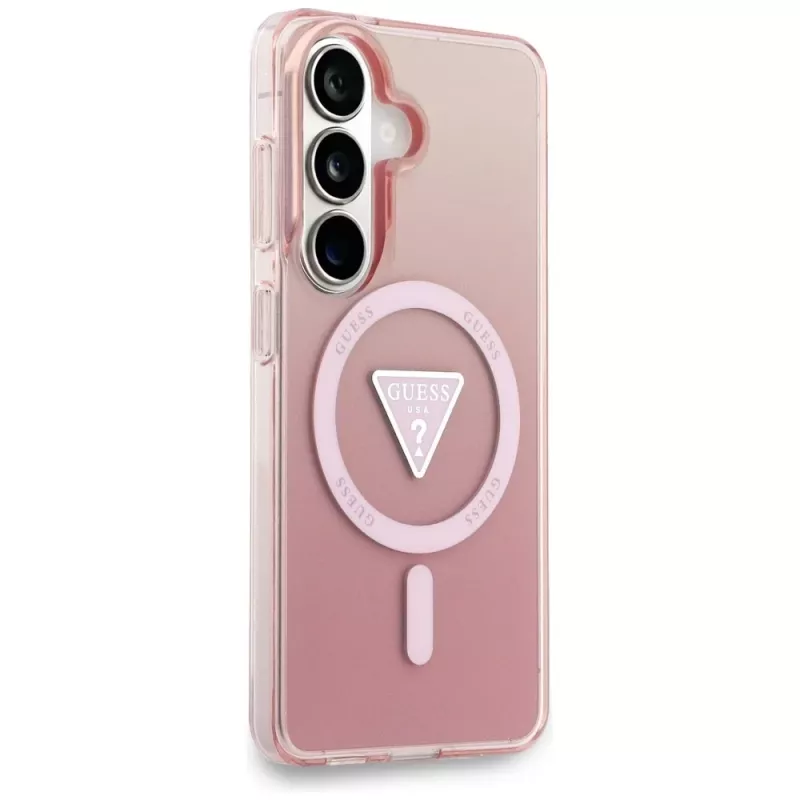 Guess IML Gradient Triangle MagSafe -suojakotelo Samsung Galaxy S26 (vaaleanpunainen)
