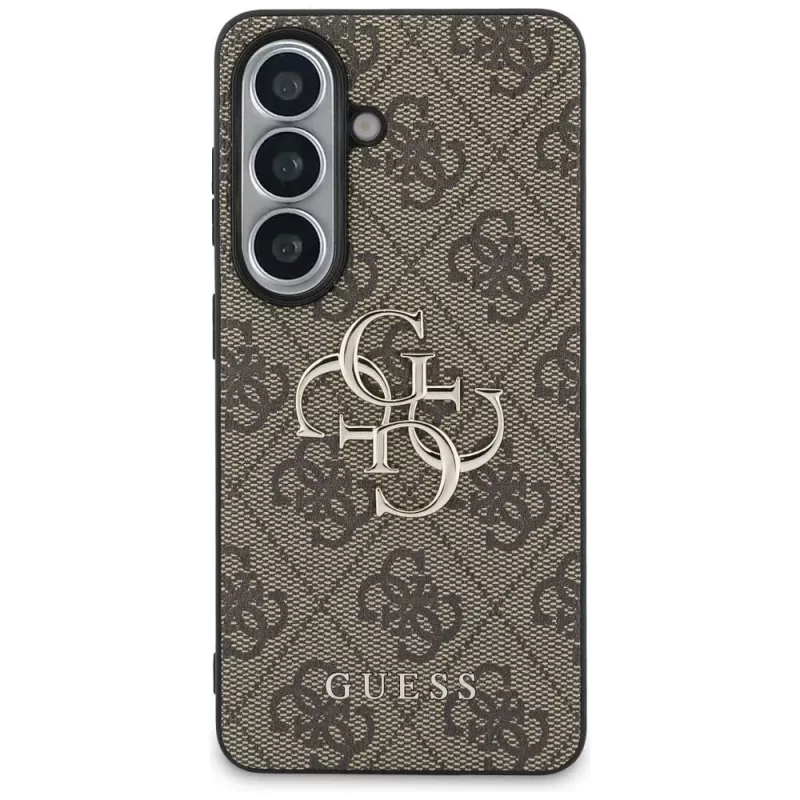 Guess 4G Big Metal Logo -suojakotelo Samsung Galaxy S26 (ruskea)