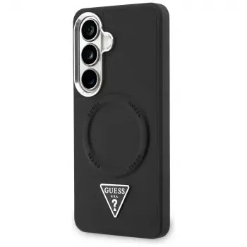 Guess Embossed Ring Triangle Logo MagSafe -suojakotelo Samsung Galaxy S26 musta