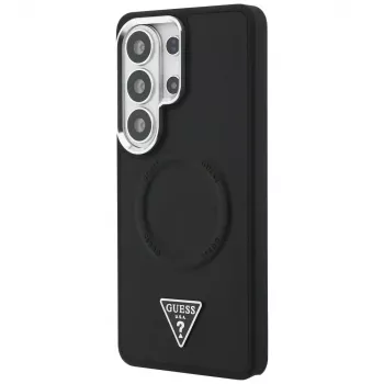 Guess Embossed Ring Triangle Logo MagSafe -suojakotelo Samsung Galaxy S26 Ultra musta