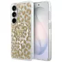 Guess IML Leopard Print Triangle MagSafe -suojakotelo Samsung Galaxy S26 (ruskea)