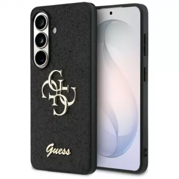 Guess Fixed Glitter Big 4G Metal Logo -suojakotelo Samsung Galaxy S26 (musta)