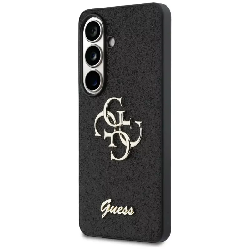 Guess Fixed Glitter Big 4G Metal Logo -suojakotelo Samsung Galaxy S26 (musta)
