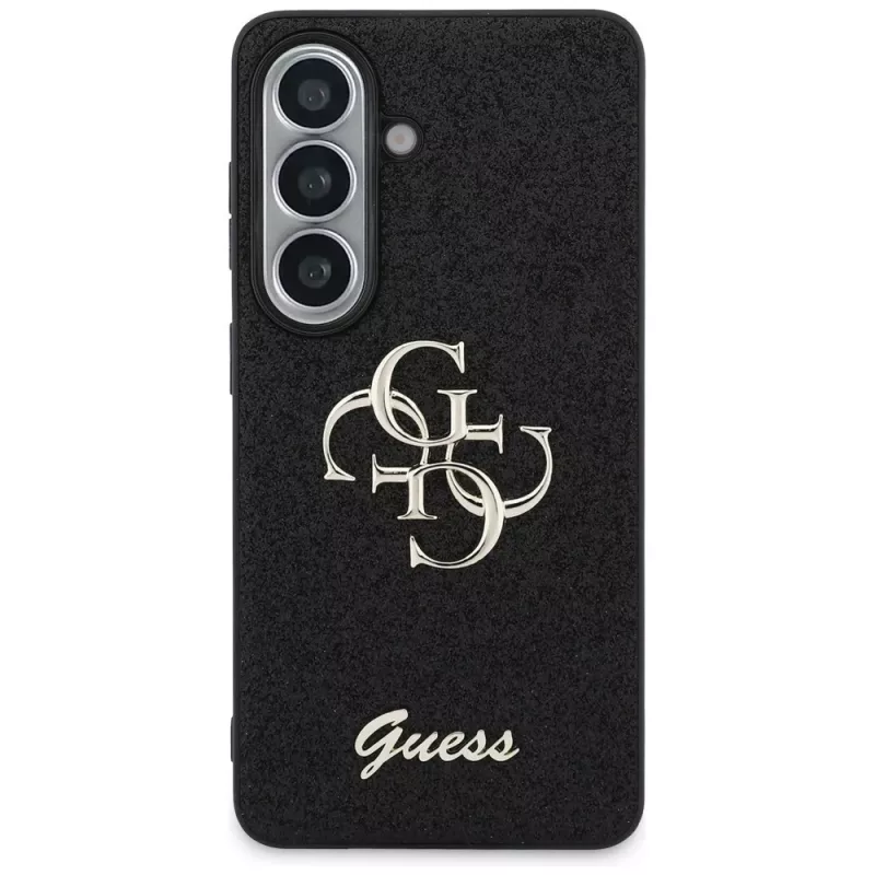 Guess Fixed Glitter Big 4G Metal Logo -suojakotelo Samsung Galaxy S26 (musta)