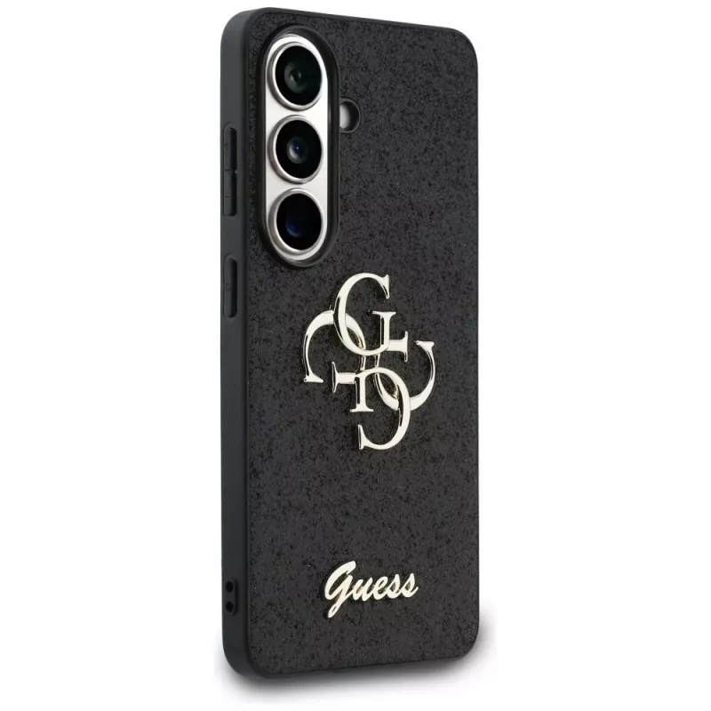 Guess Fixed Glitter Big 4G Metal Logo -suojakotelo Samsung Galaxy S26 (musta)
