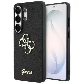 Guess Fixed Glitter Big 4G Metal Logo -suojakotelo Samsung Galaxy S26 Ultra (musta)