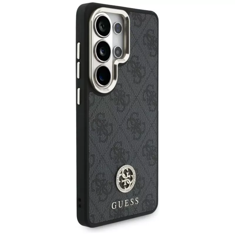 Guess 4G Big Rhinestone Triangle Strap MagSafe -kotelosetti Samsung Galaxy S26 Ultra - musta