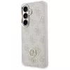 Guess 4G Big Rhinestone Triangle Strap MagSafe -puhelinkotelo ja -hihnasetti Samsung Galaxy S26, vaaleanpunainen