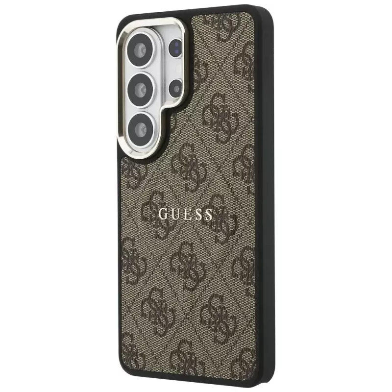 Guess 4G Embossed Ring MagSafe -suojakotelo Samsung Galaxy S26 Ultra (ruskea)