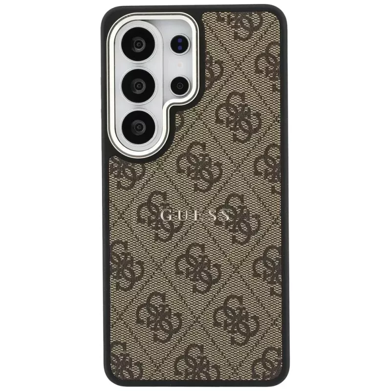 Guess 4G Embossed Ring MagSafe -suojakotelo Samsung Galaxy S26 Ultra (ruskea)