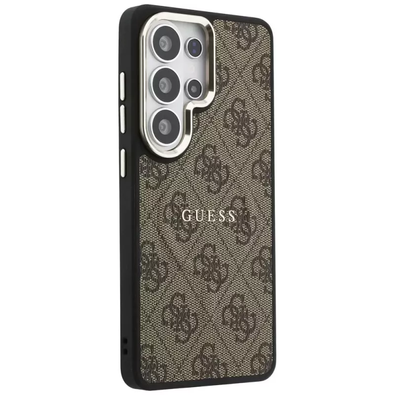 Guess 4G Embossed Ring MagSafe -suojakotelo Samsung Galaxy S26 Ultra (ruskea)