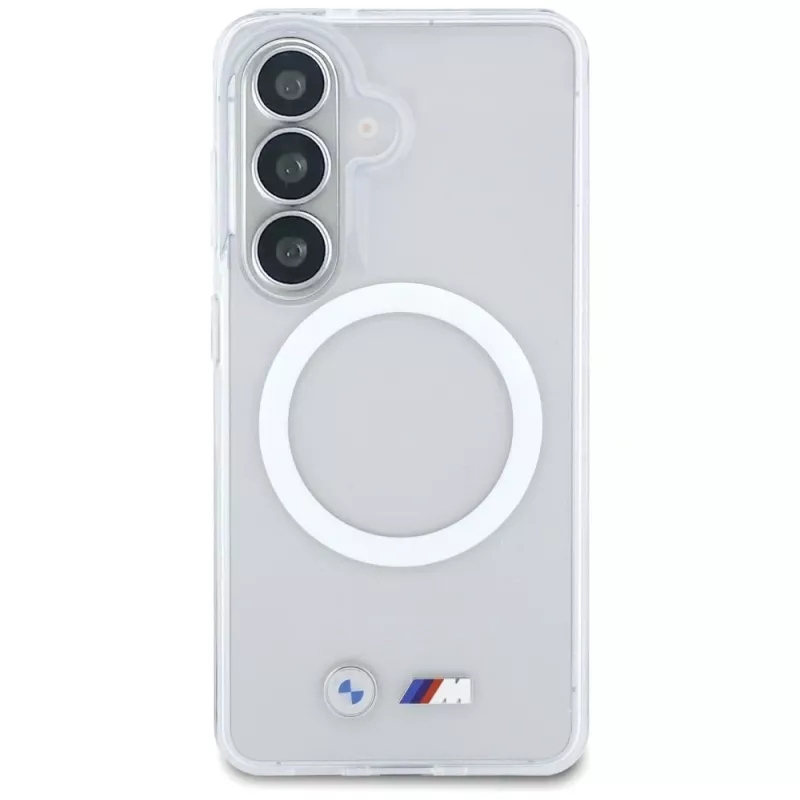 BMW IML Shockproof Metal Logo MagSafe -kotelo Samsung Galaxy S26:lle, läpinäkyvä