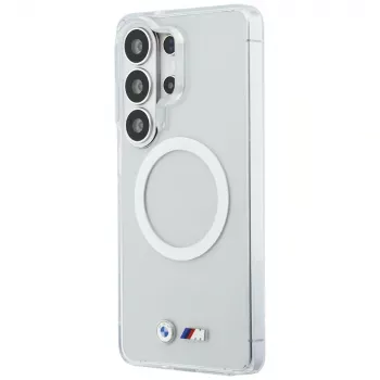BMW IML Shockproof Metal Logo MagSafe -kotelo Samsung Galaxy S26 Ultralle, läpinäkyvä
