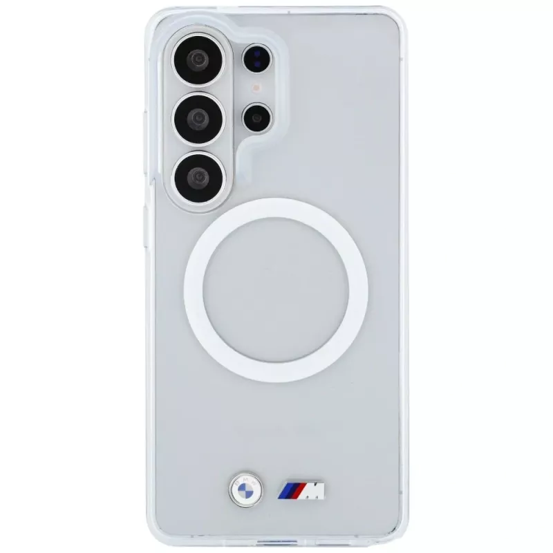 BMW IML Shockproof Metal Logo MagSafe -kotelo Samsung Galaxy S26 Ultralle, läpinäkyvä